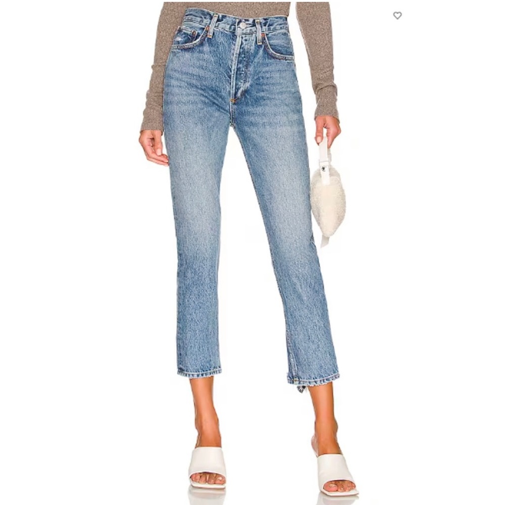 AGOLDE NWT Riley High Rise Straight Crop Denim Jean in Endless // 00 (24)